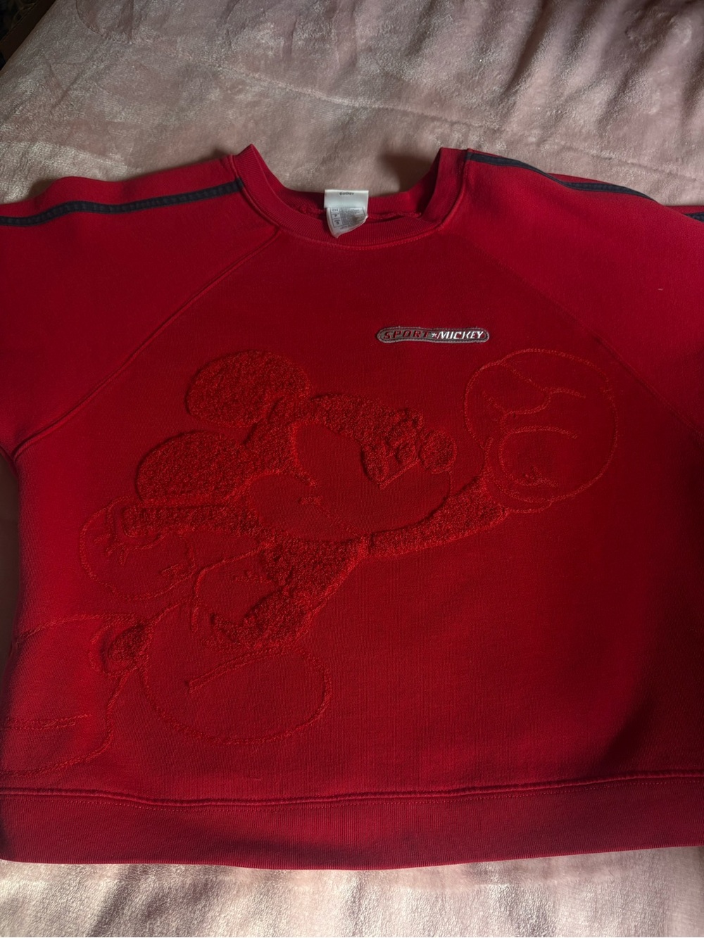 Disney Red Mickey Mouse Embossed Sweatshirt